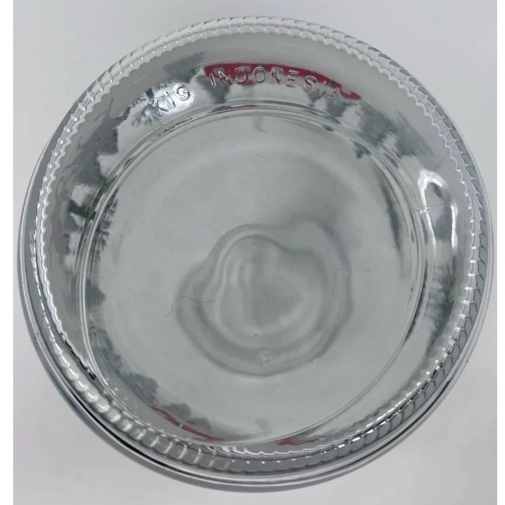KIG Indonesia Vintage Glass Christmas Winter Sleigh Scene Carafe‎ Decanter 9